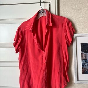 Women's Red Button-Up Shirt